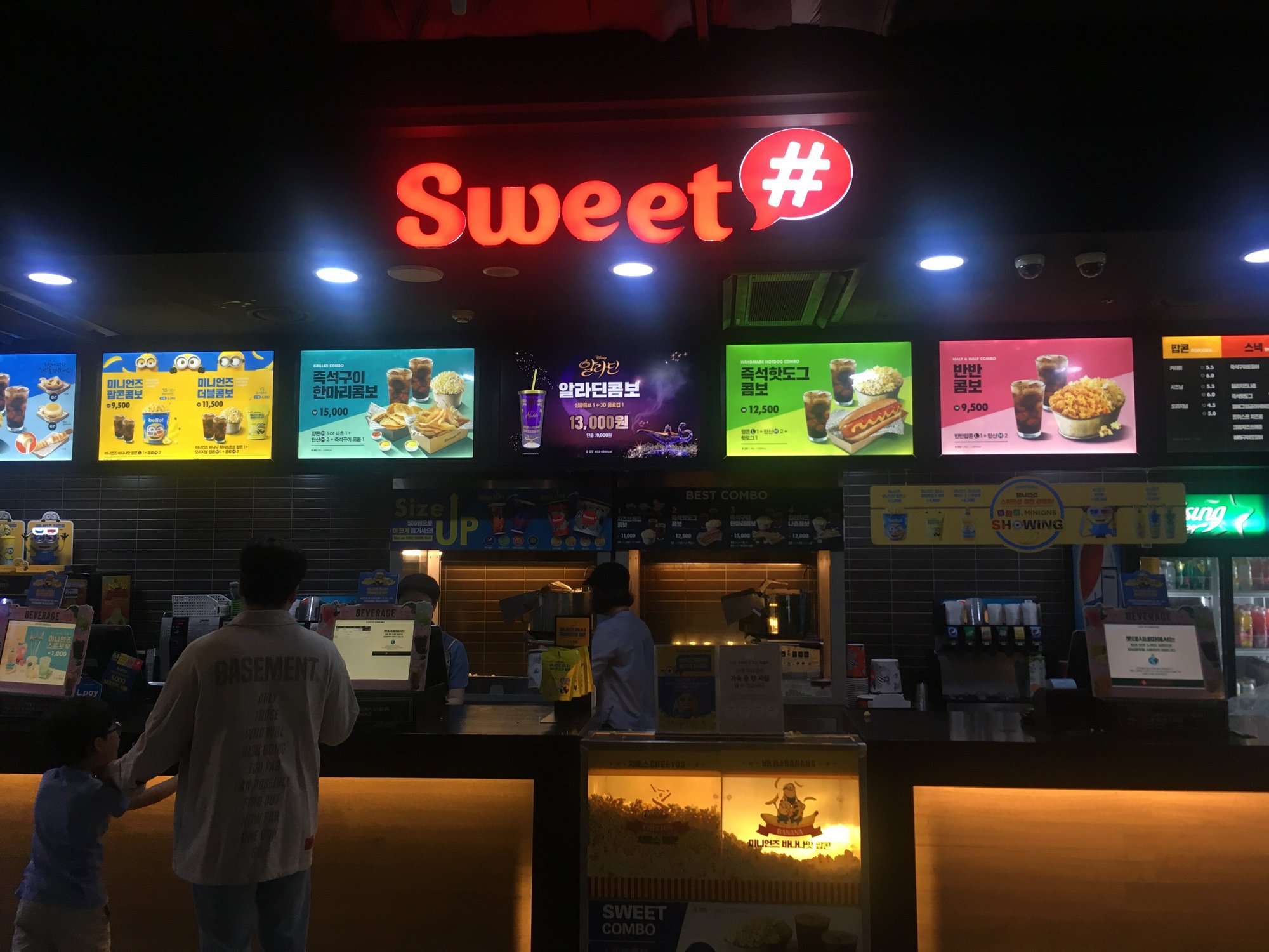 A concession counter at a Lotte Cinema multiplex in Korea